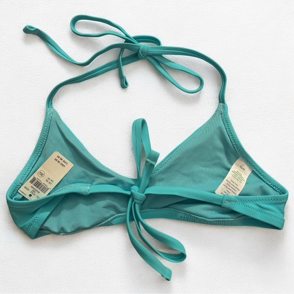 Aerie Real Good Halter Voop Bikini Top Turquoise Blue Springs XS - Picture 3 of 6